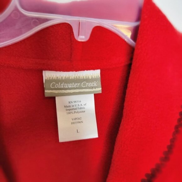 Coldwater Creek Button Down Red Fleece Jacket Women Size Large - Picture 12 of 14